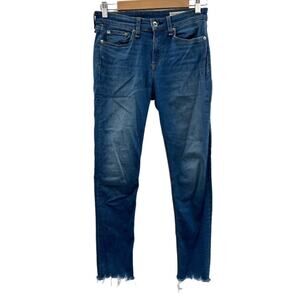 Rag‎ & Bone Cate Mid Rise Ankle Raw Hem Skinny Jeans Size 26